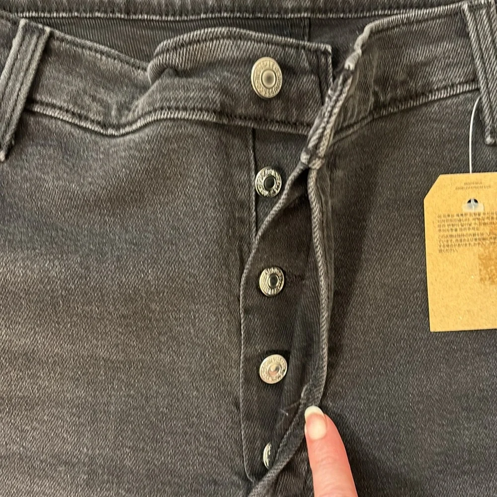 Levi’s Wedgie Straight High Rise Black Denim Cropped Jeans Plus Size 24W NWT